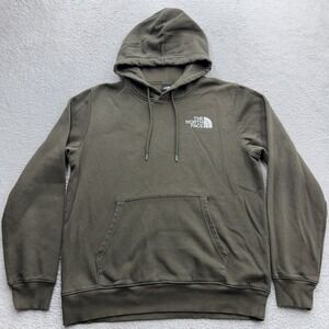 The North Face Mens Medium Olive Green Never Stop Exploring Box Logo Hoodie